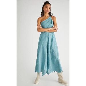 NEW FREE PEOPLE SZ M BELLA MAXI DRESS ONE SHOULDER EMBROIDERED DRESS